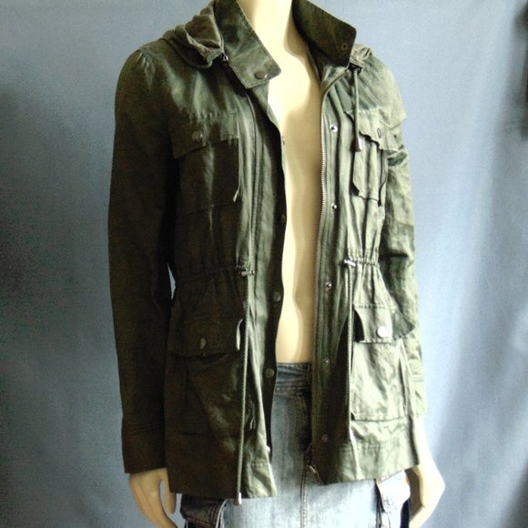 Joie Jackets & Blazers - Joie Dark Olive Vera Jane Utility Hooded Jacket M